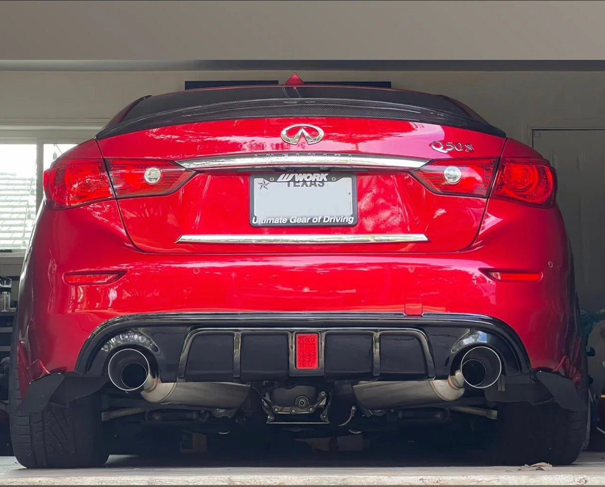 2014-2017 Q50 Gloss Black LED Rear Diffuser - Infiniti Q50