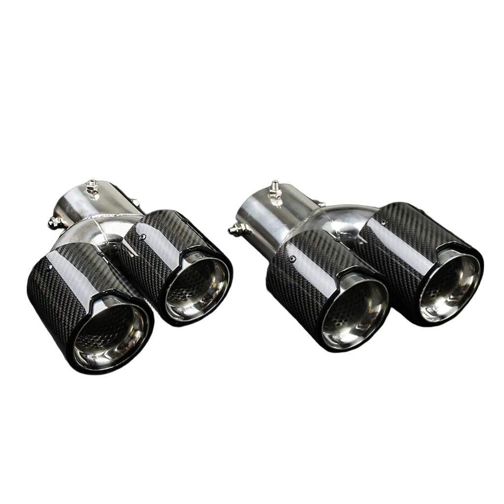 Dual Exit Carbon Fiber MP Style Exhaust Tips - G42/G22/G26/G30/G29