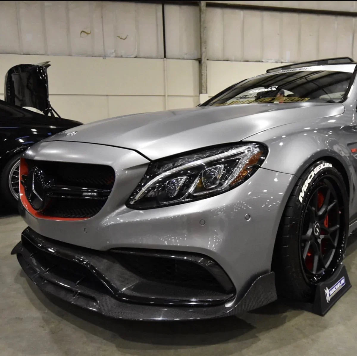 W205 C63 Carbon Fiber Brabus Style Front Lip - Mercedes Benz W205 C63 AMG