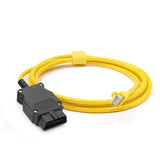 BMW ENET OBD2 Cable for F & G Series Coding – Yellow 6.5Ft Heavy Duty Cable