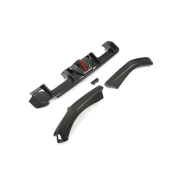 G8X AK Style Dry Carbon Fiber LED Rear Diffuser w/ splitters - BMW G82 G83 M4 G80 M3