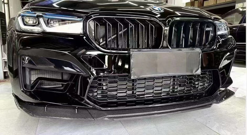 F90 LCI Carbon Fiber M Style Front Lip 4pc - F90 M5 LCI 2021+