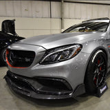 W205 C63 Carbon Fiber Brabus Style Front Lip - Mercedes Benz W205 C63 AMG