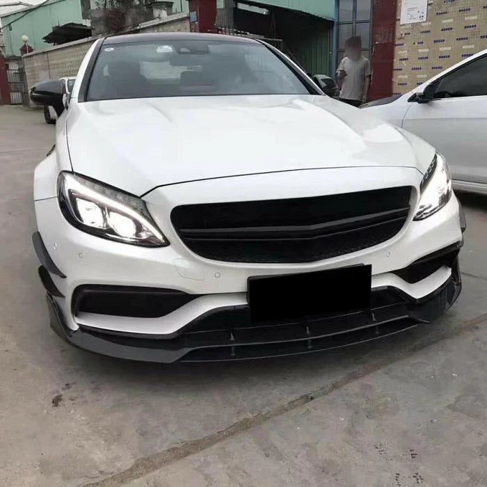 W205 C63 Carbon Fiber Brabus Style Front Lip - Mercedes Benz W205 C63 AMG